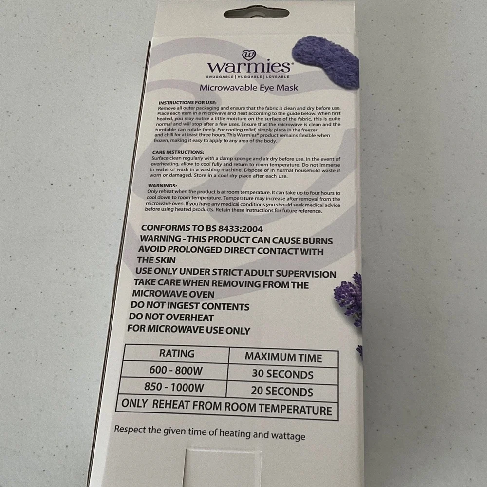Warmies Purple Microwavable Eye Mask